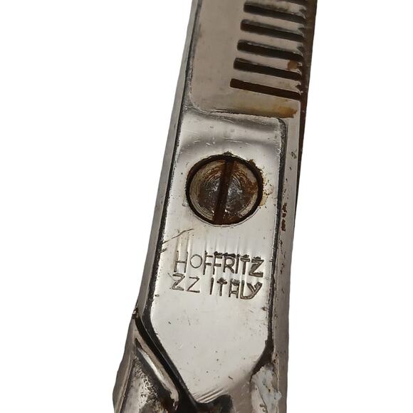 Hoffritz Hair Thinning Scissors ITALY Pro Barber SHEERS Salon DOUBLE Sided VNTG - Picture 5 of 7